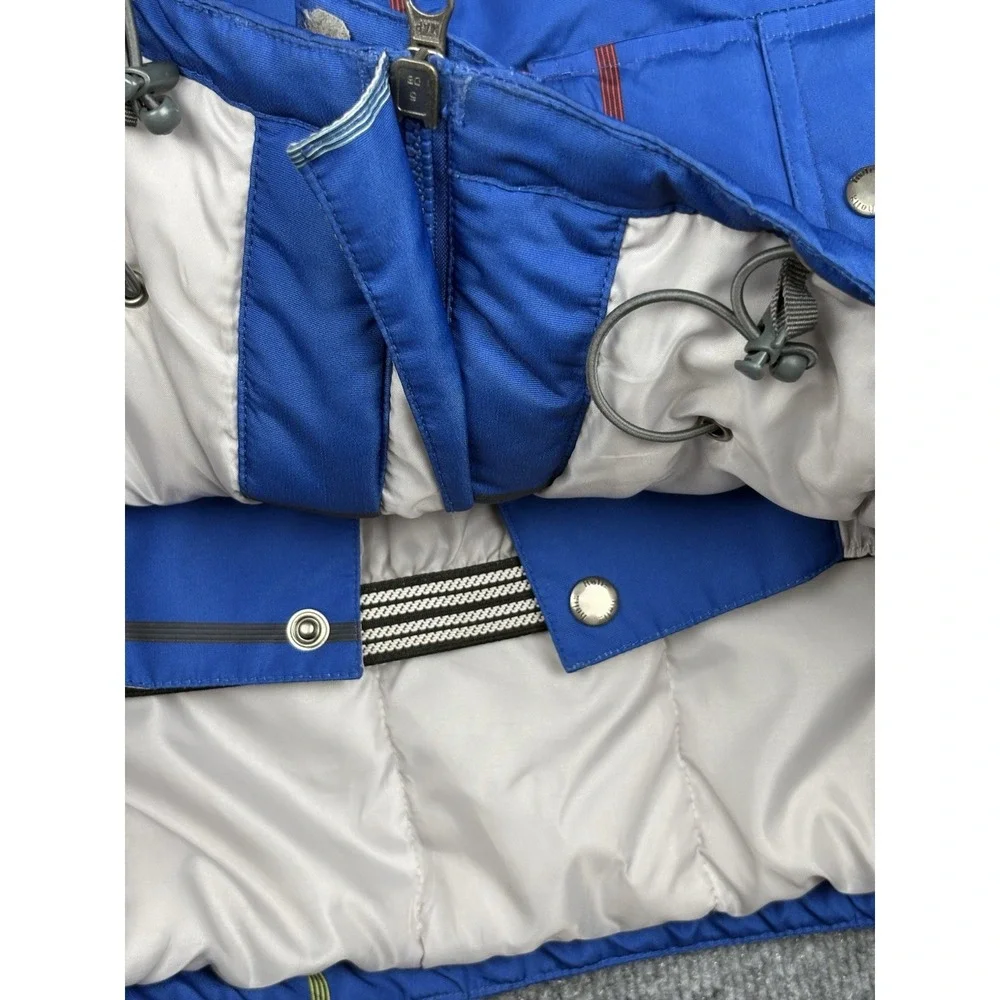 Y2K Helix Snowboard Jacket Mens M Blue Insulated Ski Cargo Hooded Snow Coat